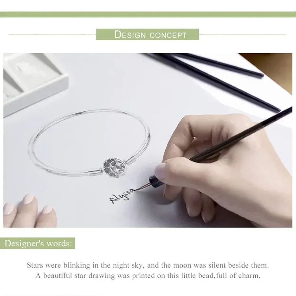 Sterling Silver Snake Chain Bangle Bracelet with CZ Pavé