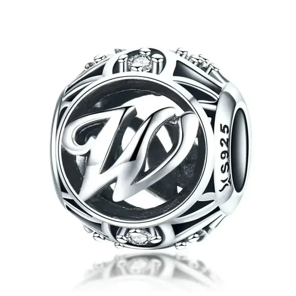 925 Sterling Silver Initial Charm Bead