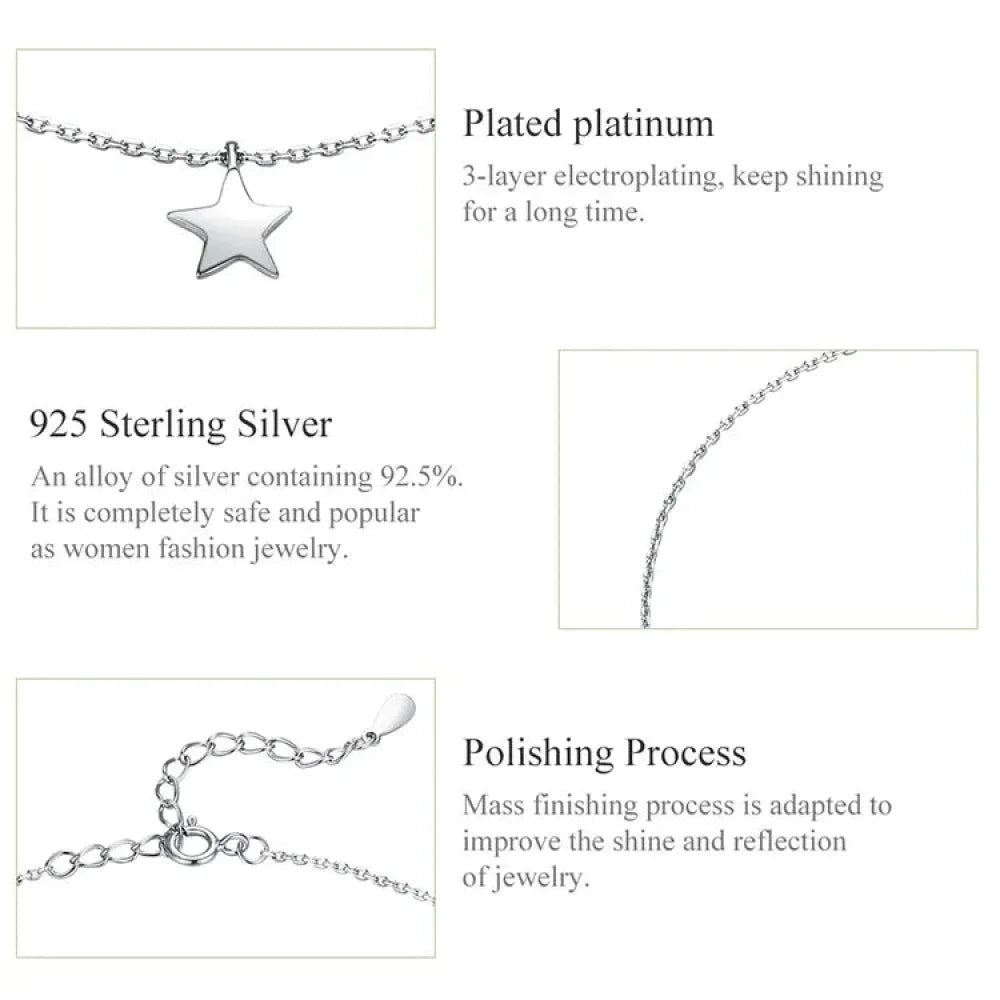 The Celestial 925 Sterling Silver Star Anklet