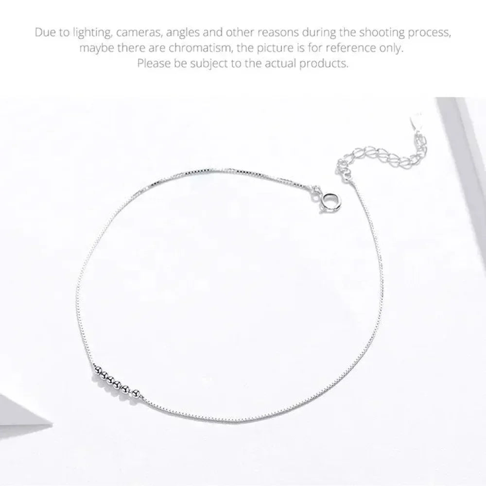The Delicate 925 Sterling Silver Beaded Anklet