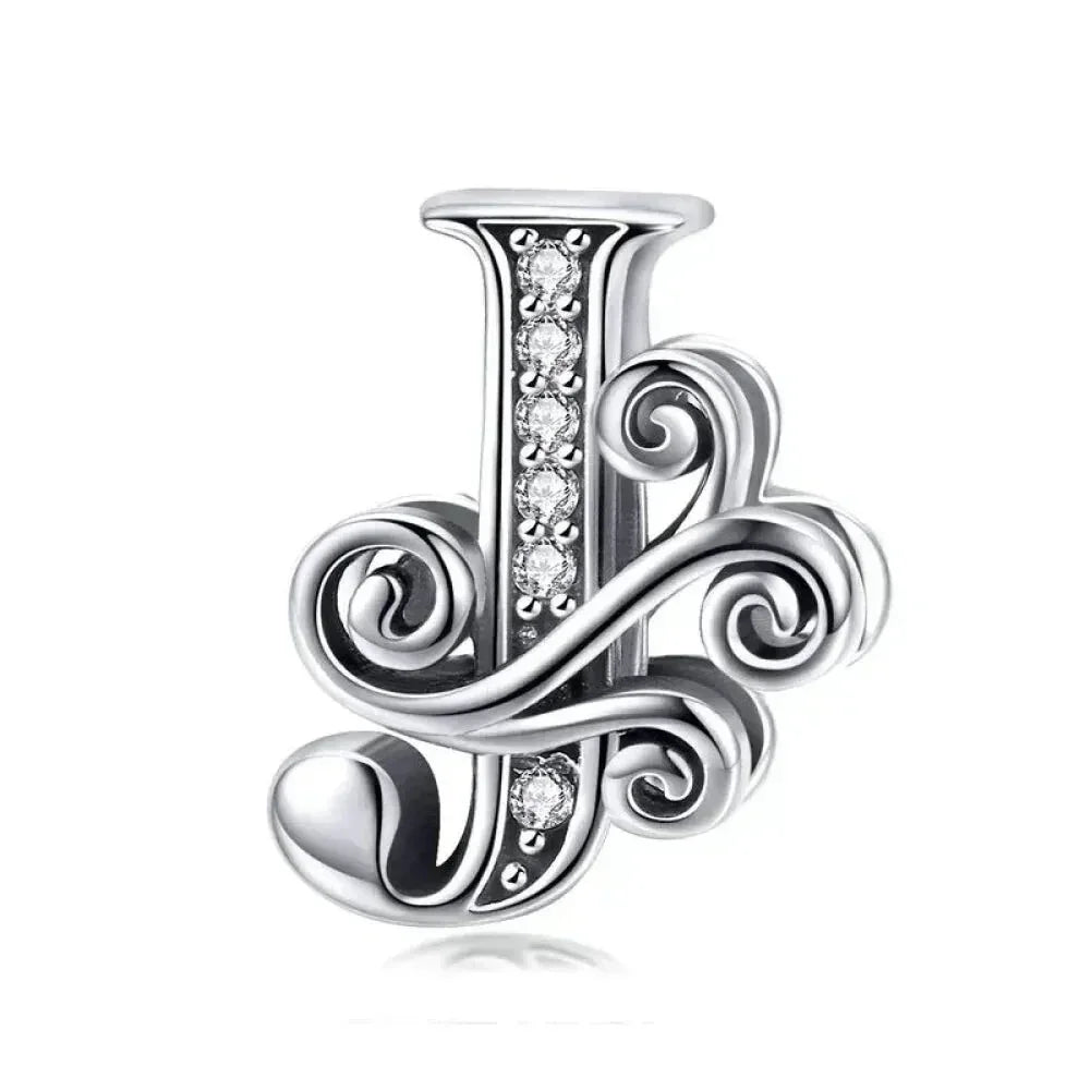 Vintage Openwork 925 Sterling Silver Initial Charm