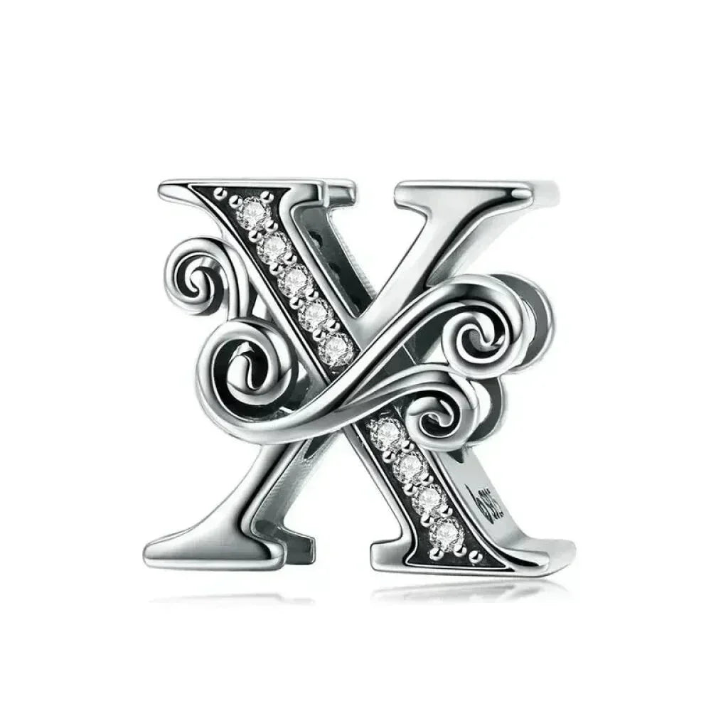Vintage Openwork 925 Sterling Silver Initial Charm