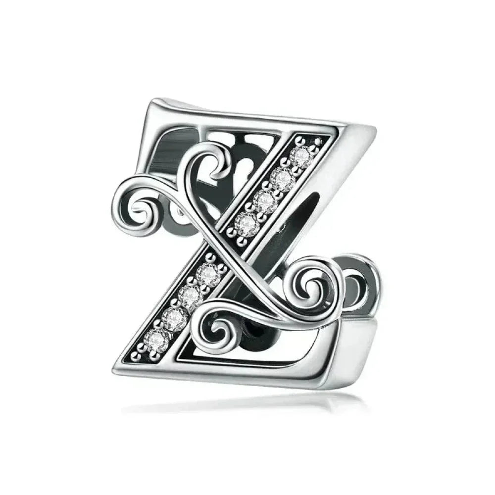 Vintage Openwork 925 Sterling Silver Initial Charm
