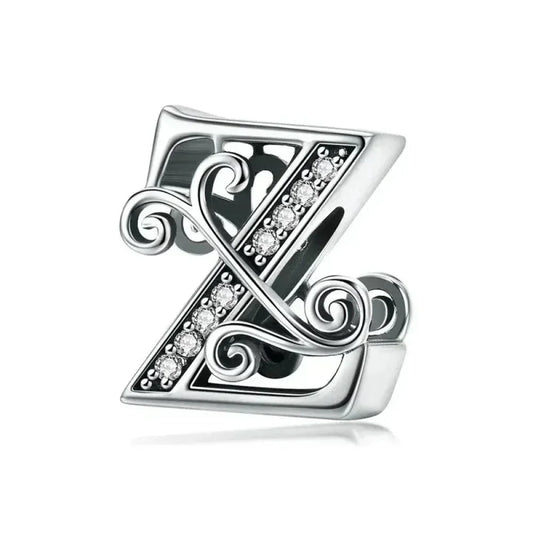 Vintage Openwork 925 Sterling Silver Initial Charm