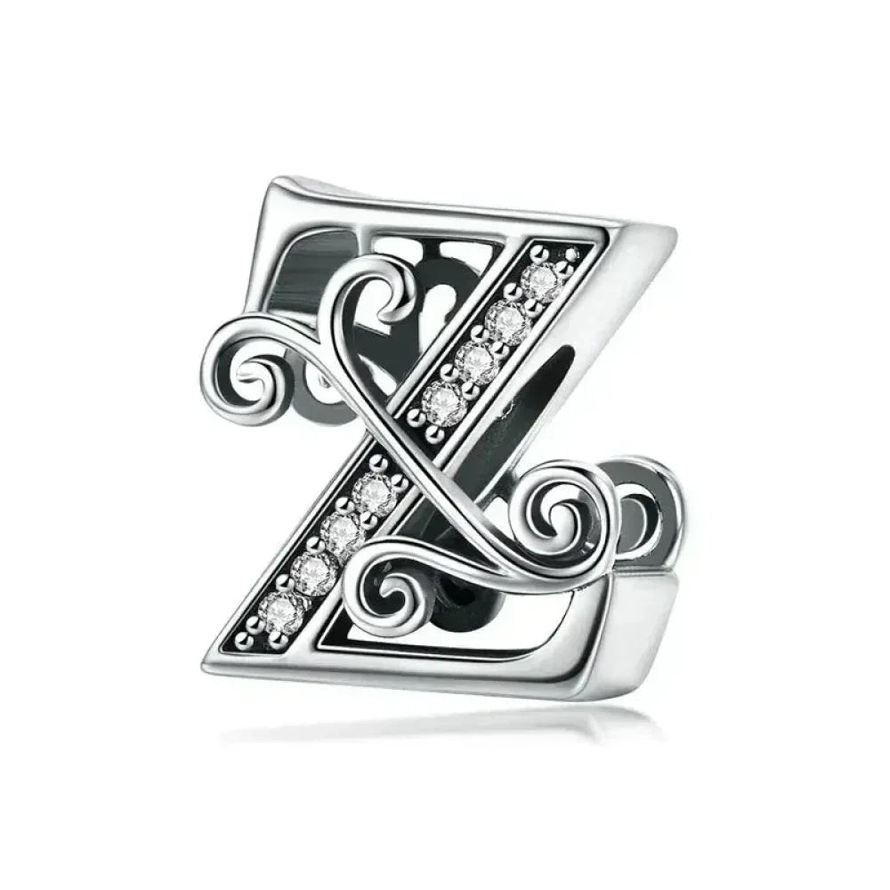 Vintage Openwork 925 Sterling Silver Initial Charm