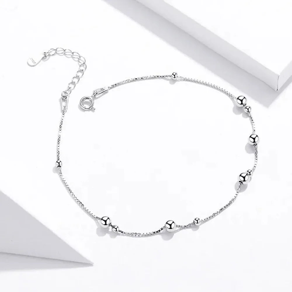 The Minimalist 925 Sterling Silver Bead Anklet