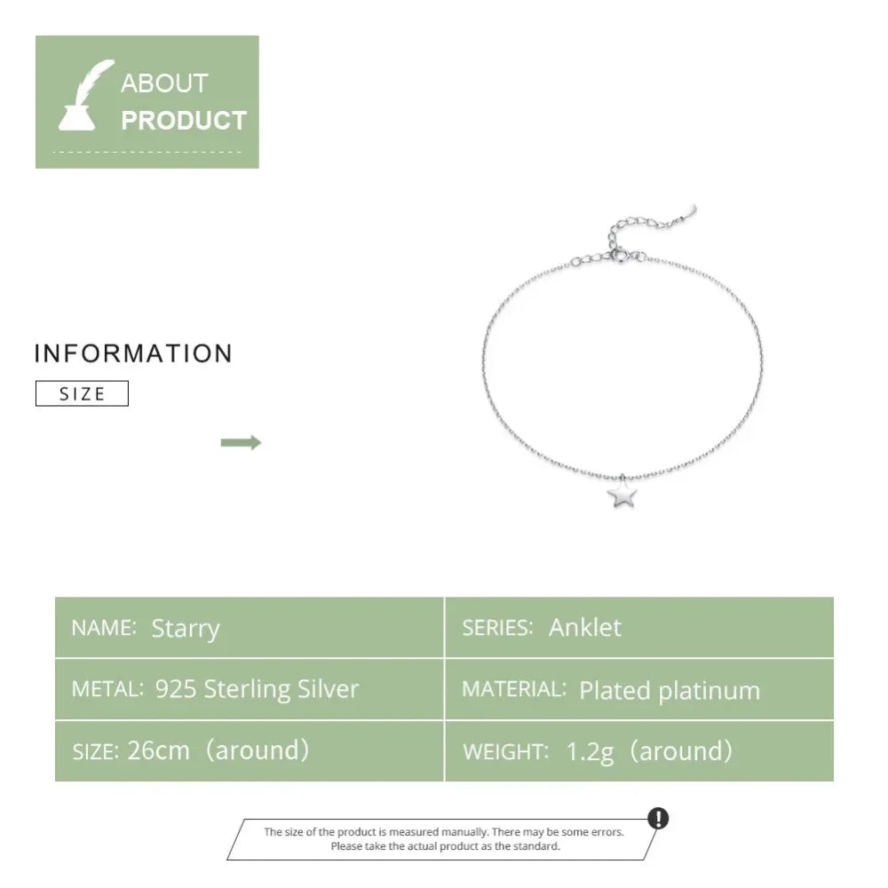 The Celestial 925 Sterling Silver Star Anklet