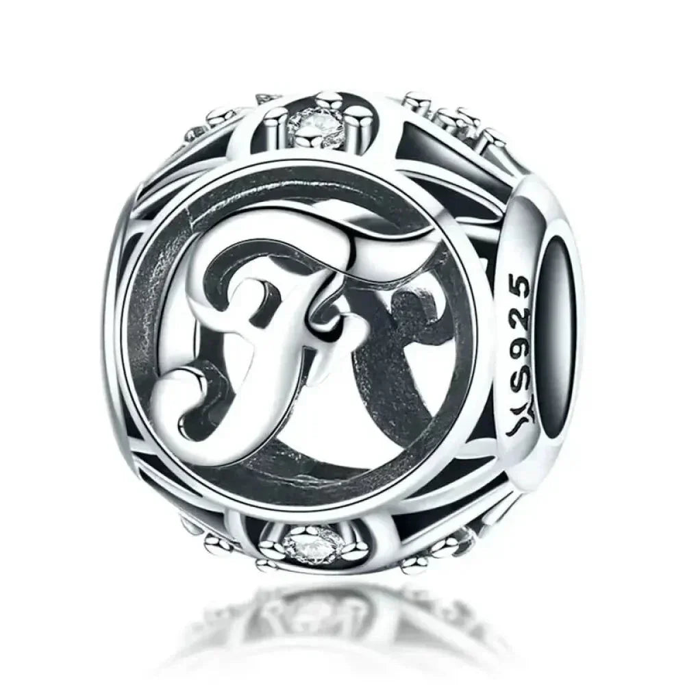 925 Sterling Silver Initial Charm Bead