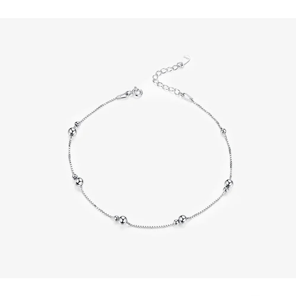 The Minimalist 925 Sterling Silver Bead Anklet
