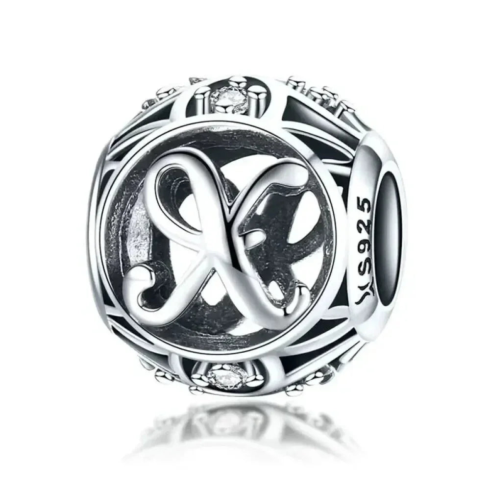 925 Sterling Silver Initial Charm Bead