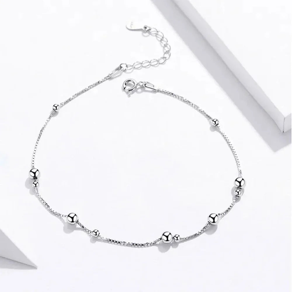 The Minimalist 925 Sterling Silver Bead Anklet
