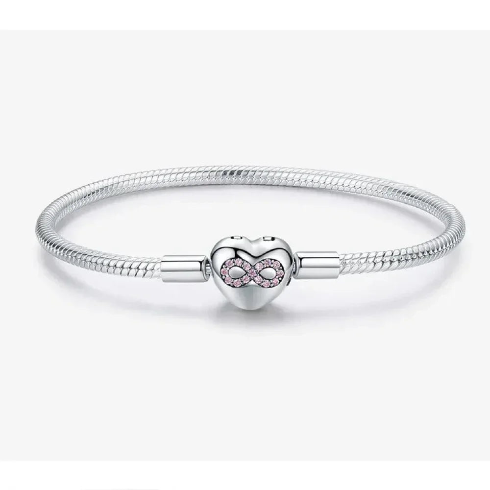 Sterling Silver Infinity Heart Bracelet with CZ
