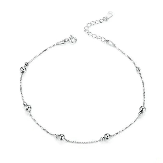 The Minimalist 925 Sterling Silver Bead Anklet