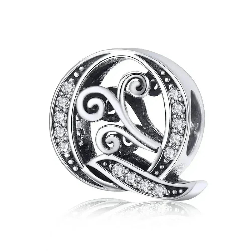 Vintage Openwork 925 Sterling Silver Initial Charm