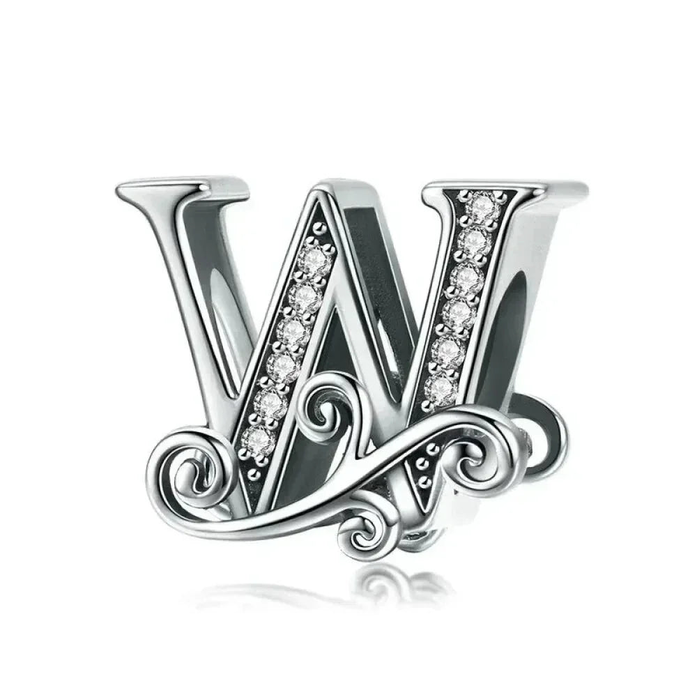 Vintage Openwork 925 Sterling Silver Initial Charm