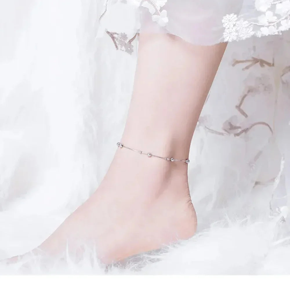 The Minimalist 925 Sterling Silver Bead Anklet