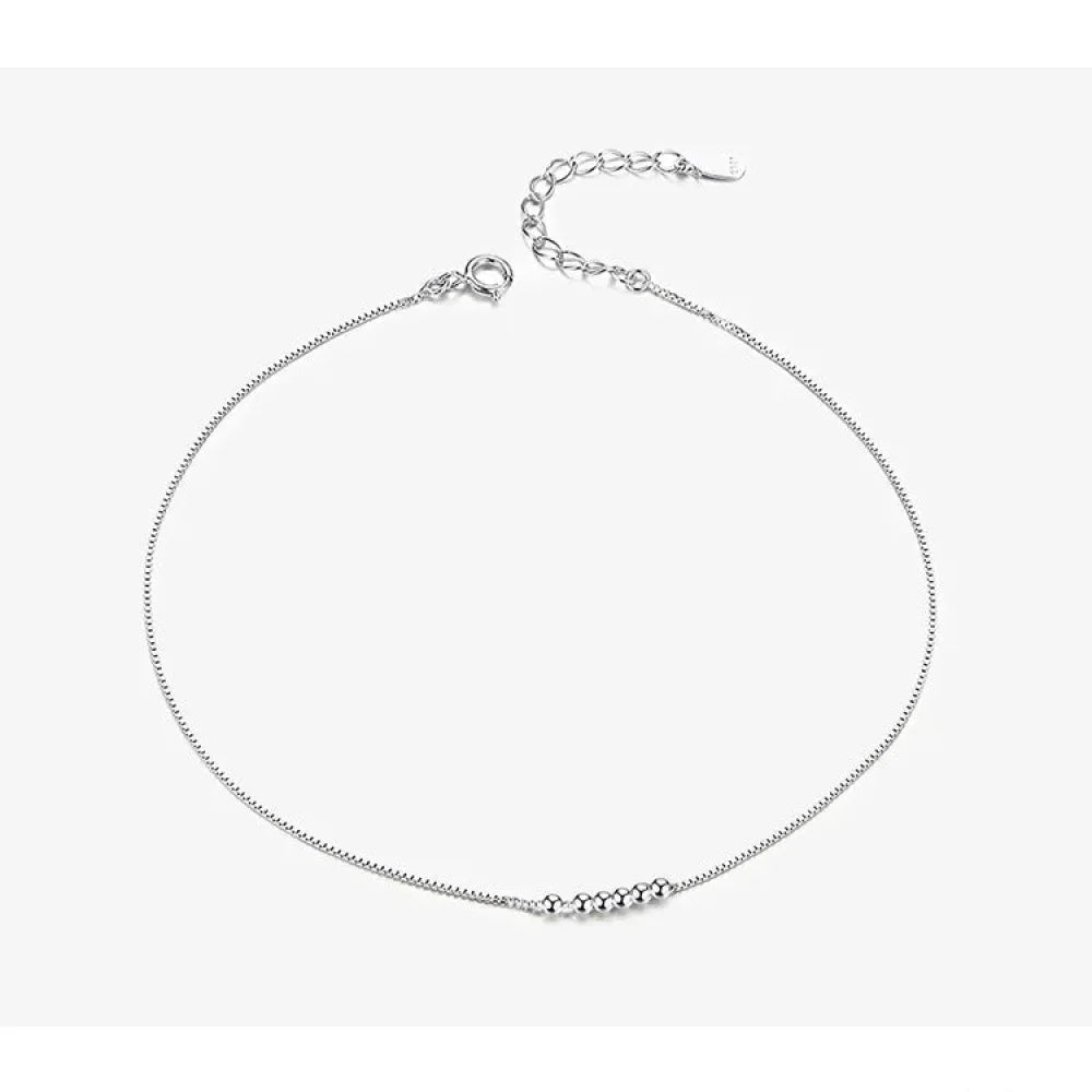 The Delicate 925 Sterling Silver Beaded Anklet