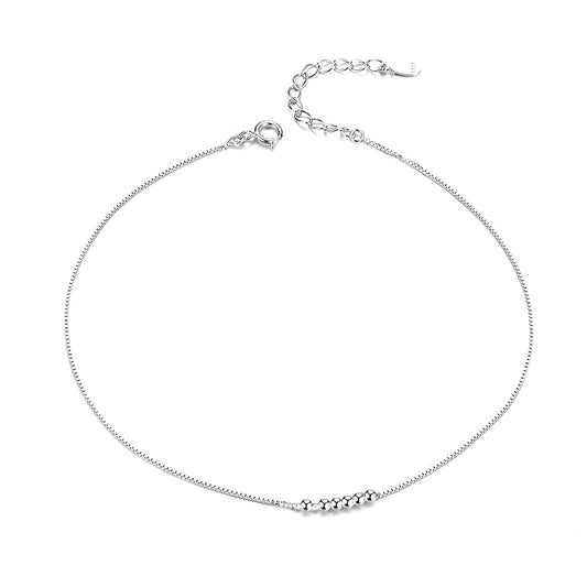 The Delicate 925 Sterling Silver Beaded Anklet