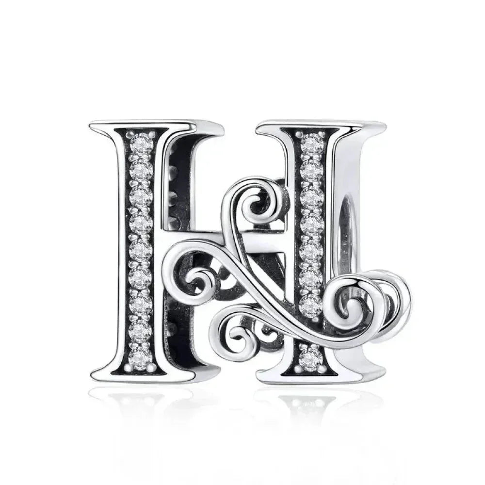 Vintage Openwork 925 Sterling Silver Initial Charm