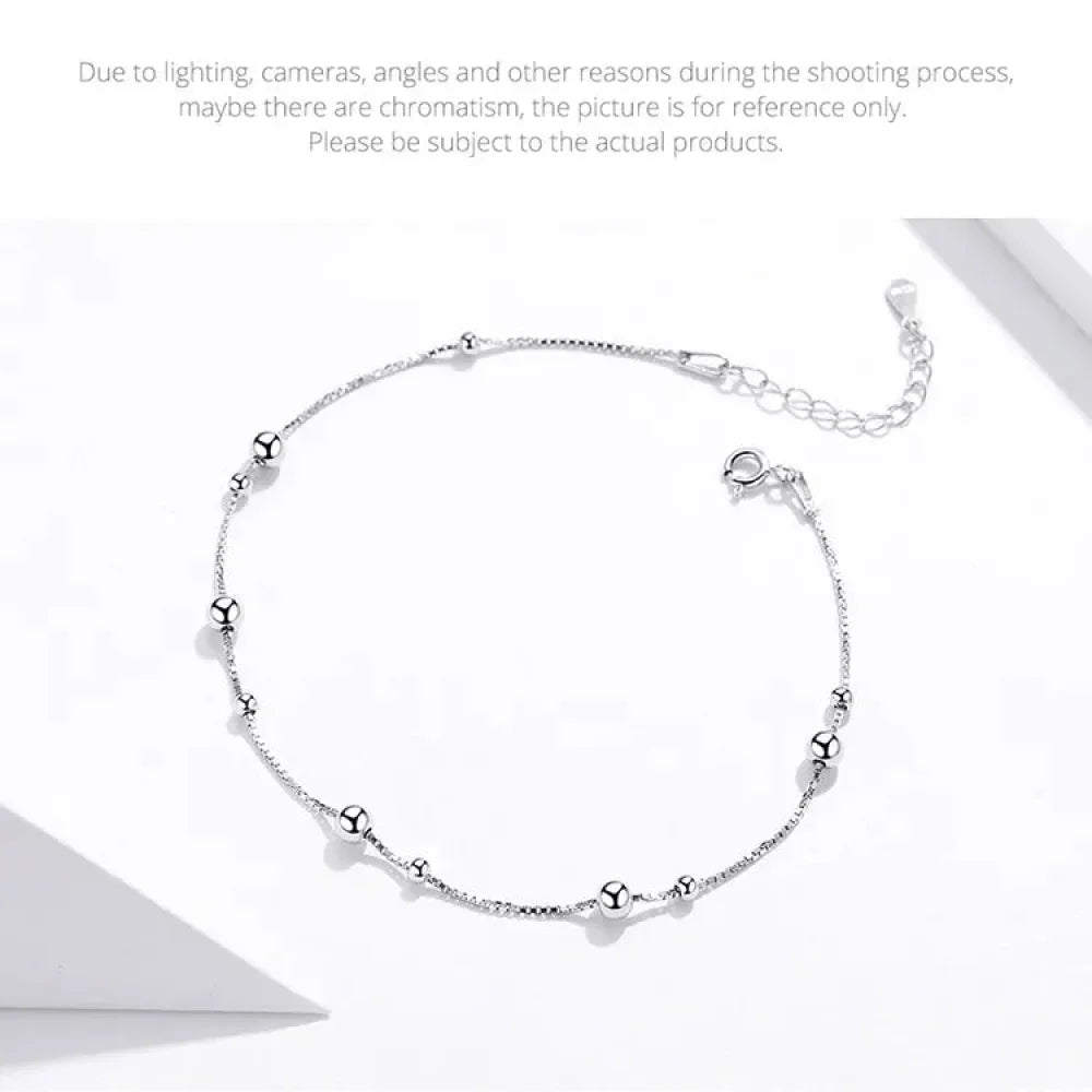 The Minimalist 925 Sterling Silver Bead Anklet