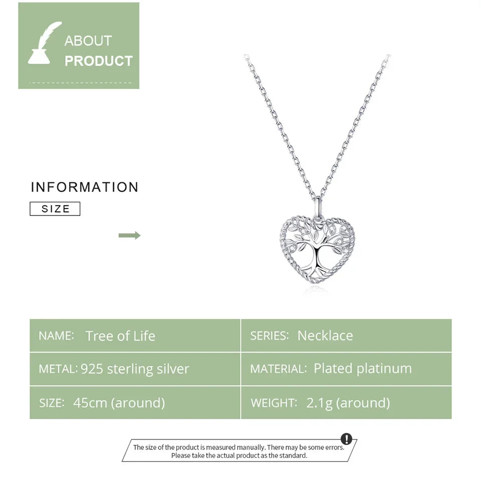 Heart of Nature Sterling Silver Tree of Life Pendant Necklace
