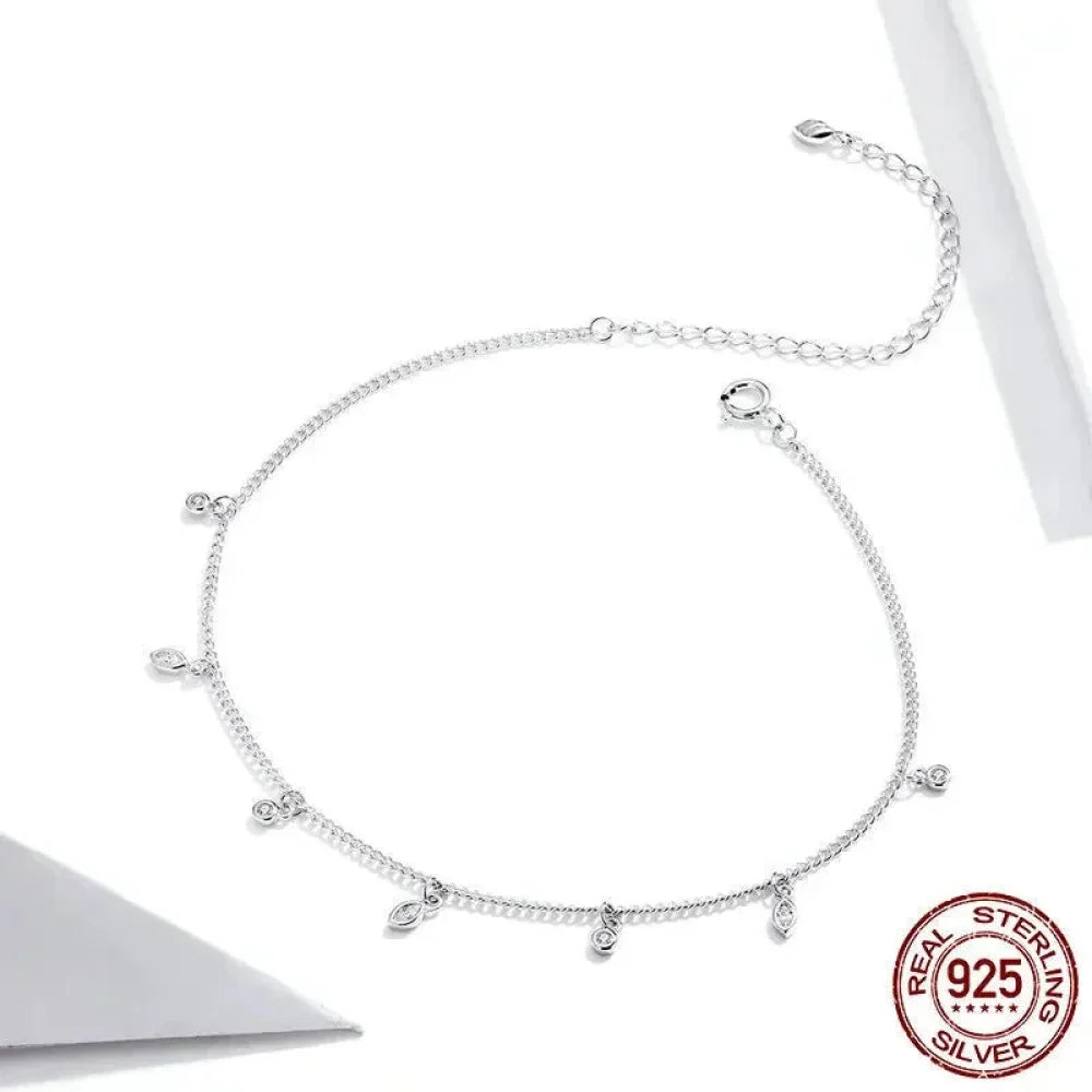 The Minimalist 925 Sterling Silver Tassel Anklet