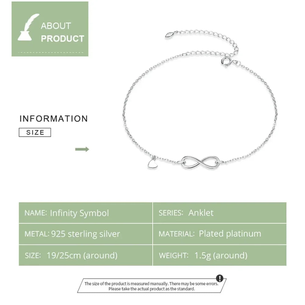 The Endless Summer 925 Sterling Silver Infinity Anklet