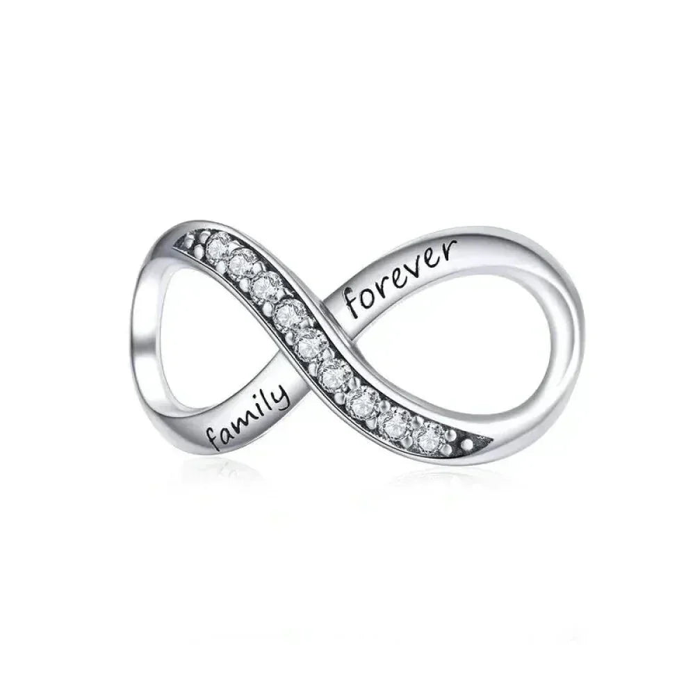 925 Sterling Silver Clear 5A Crystal Collection Family Heart X-Shape Charm Beads for Charm Bracelet & Necklace Pendant