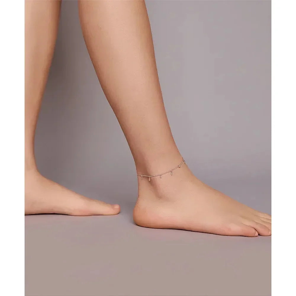 The Minimalist 925 Sterling Silver Tassel Anklet