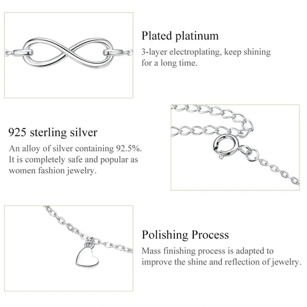 The Endless Summer 925 Sterling Silver Infinity Anklet