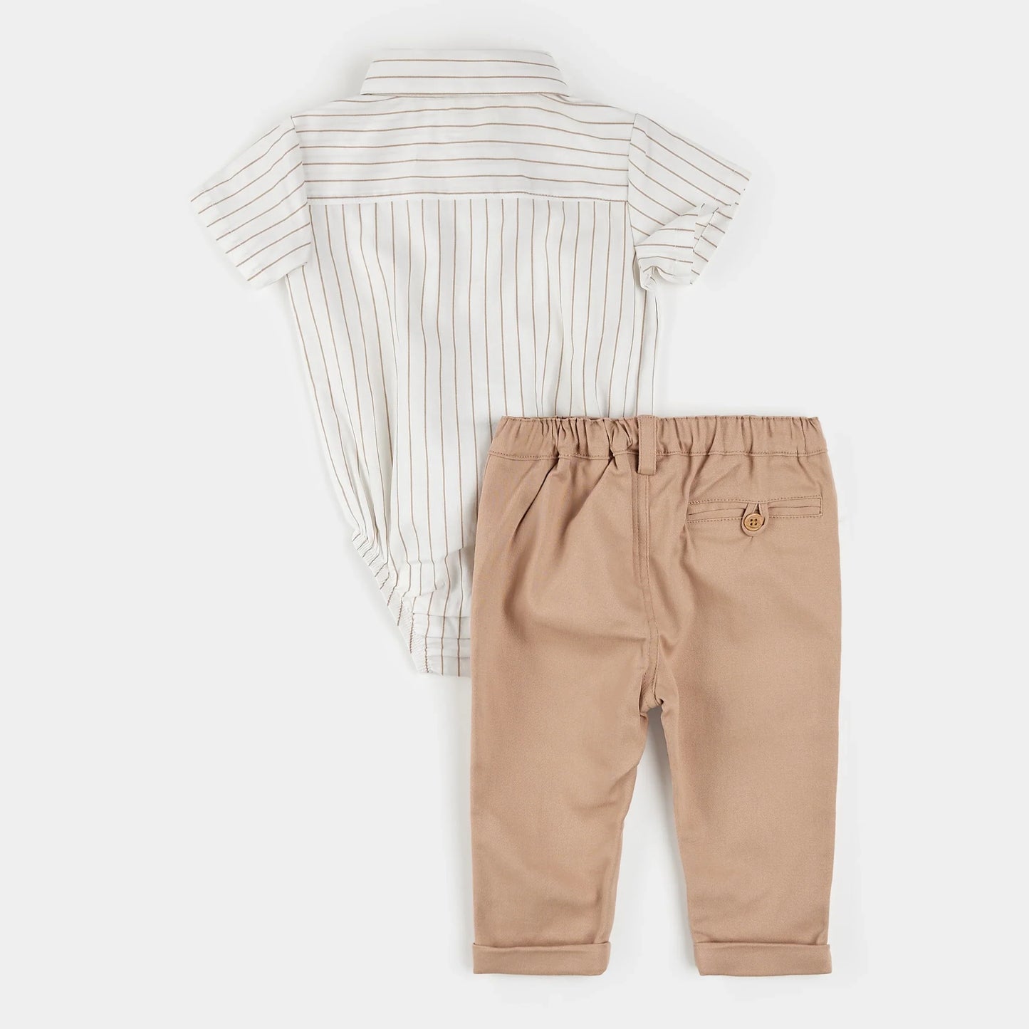 Striped Shirt and Pants 3pc Poplin Set | Petit Lem