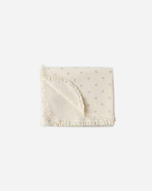 Waffle Baby Blanket | Mauve Ditsy | Quincy Mae