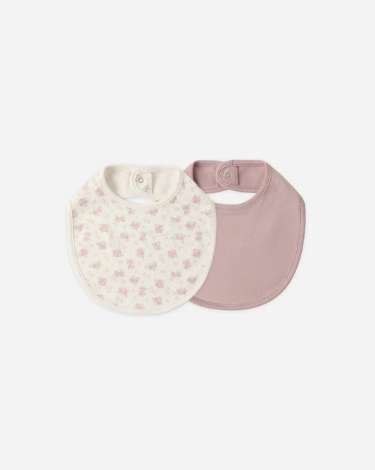 Jersey Snap Bib Pack | Flower Field, Mauve | Quincy Mae