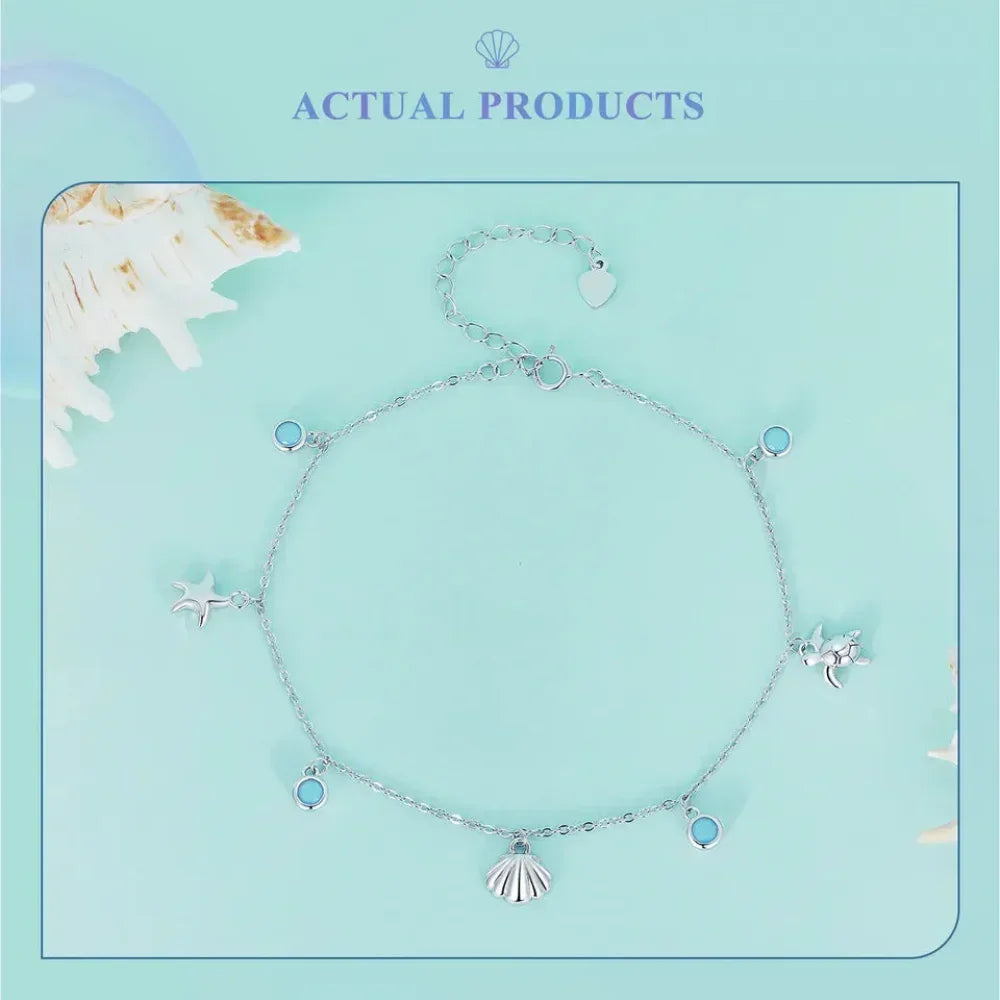 The Tropical Opal Sea Star & Shell Anklet