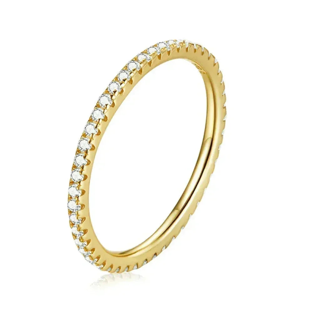 925 Sterling Silver Rainbow CZ Band Ring