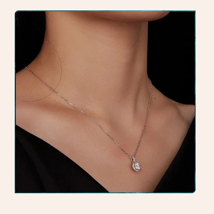Petal Perfection 1ct Moissanite Sterling Silver Pendant Necklace