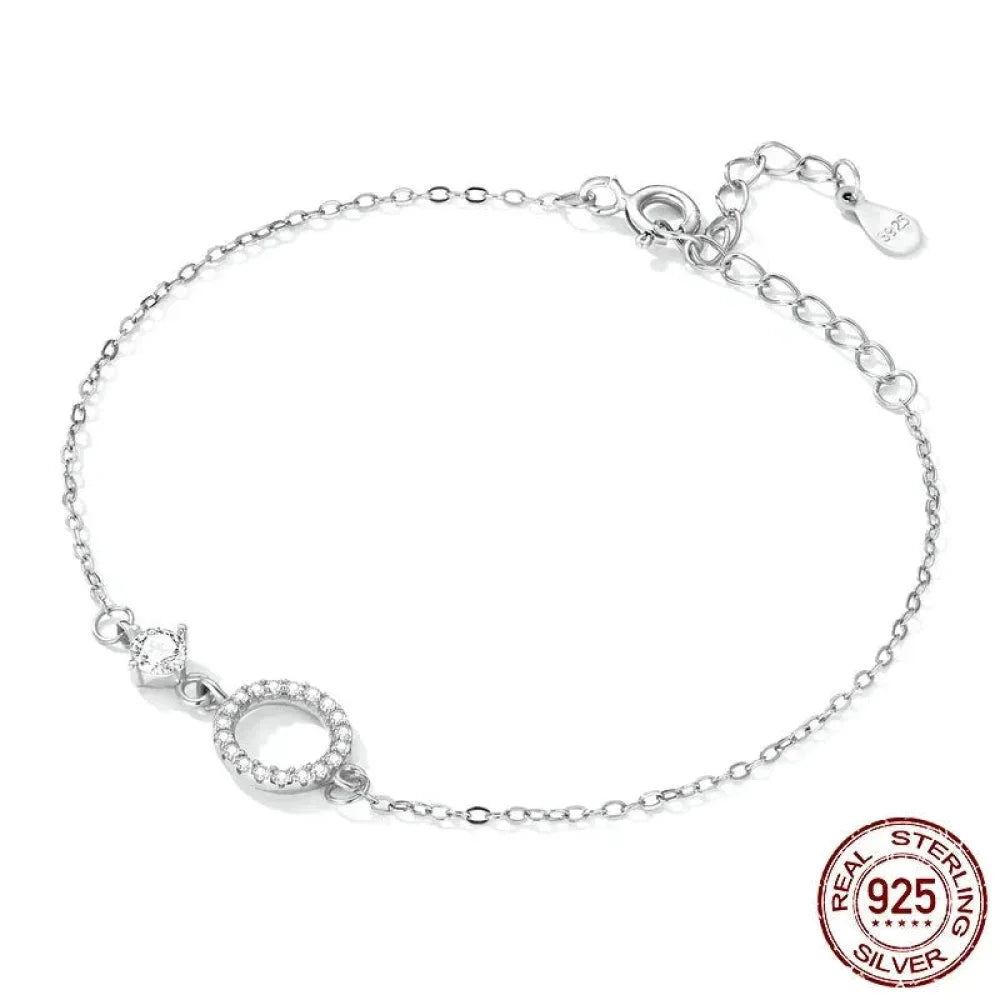 925 Sterling Silver Ring Chain Bracelet