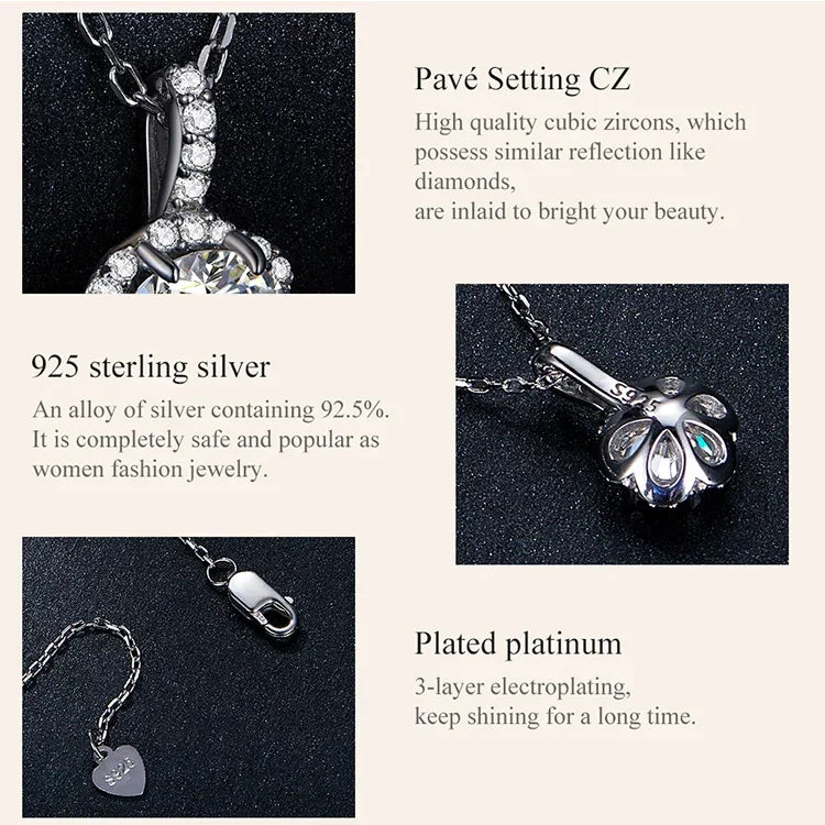 Petal Perfection 1ct Moissanite Sterling Silver Pendant Necklace