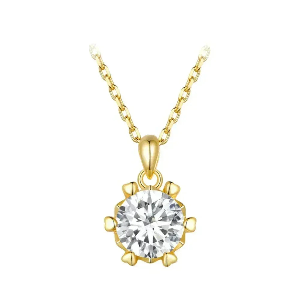 Stunning 1 Carat Moissanite Pendant Necklace | 925 Sterling Silver | Wedding & Bridal Fine Jewelry