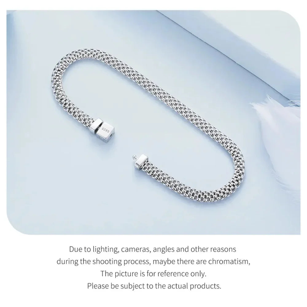 Sterling Silver Braided Square Buckle Bracelet