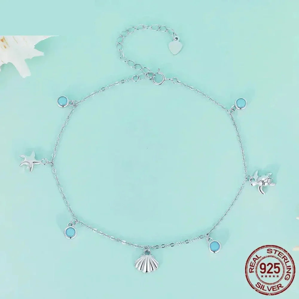 The Tropical Opal Sea Star & Shell Anklet