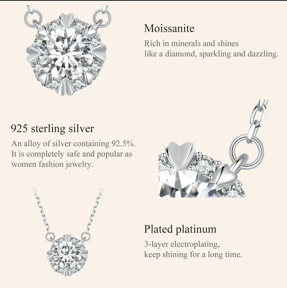 Dazzling Diamond Alternative: 1ct Moissanite Sterling Silver Pendant Necklace