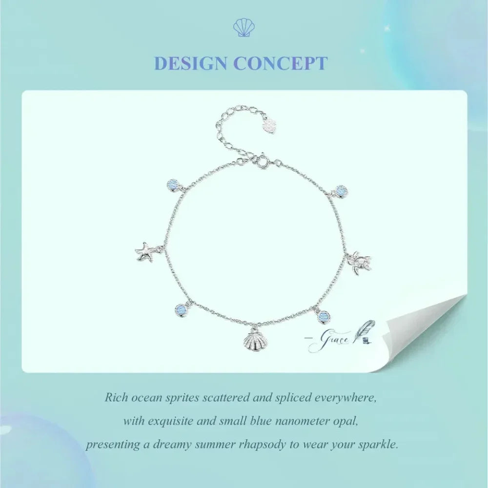 The Tropical Opal Sea Star & Shell Anklet