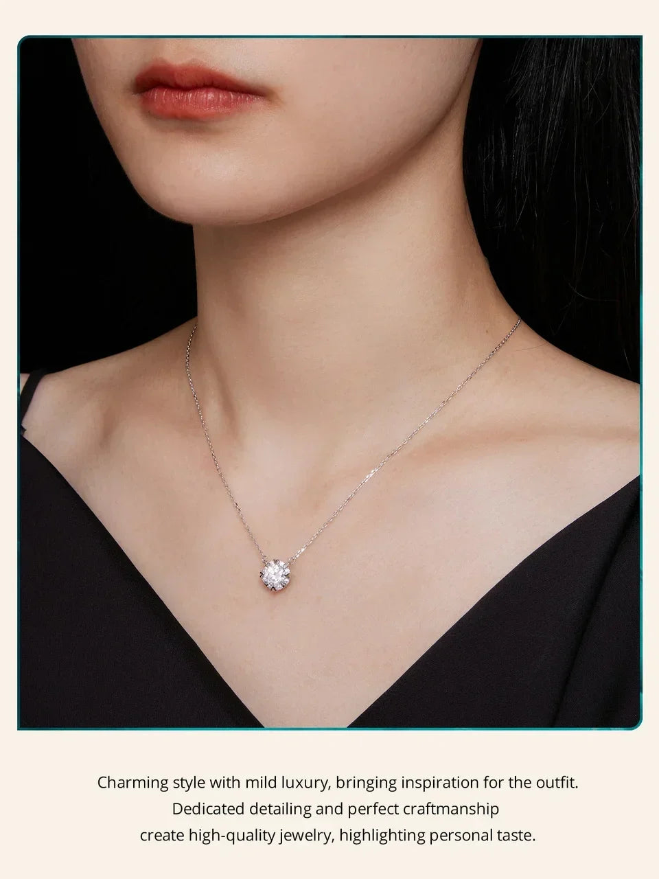 Dazzling Diamond Alternative: 1ct Moissanite Sterling Silver Pendant Necklace