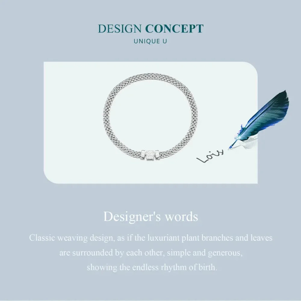 Sterling Silver Braided Square Buckle Bracelet