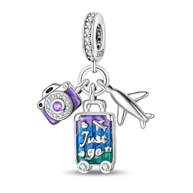 Adventure Awaits Sterling Silver Travel Charm