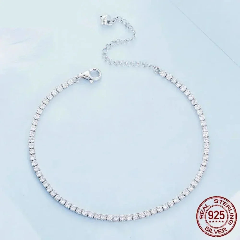 925 Sterling Silver CZ Tennis Bracelet