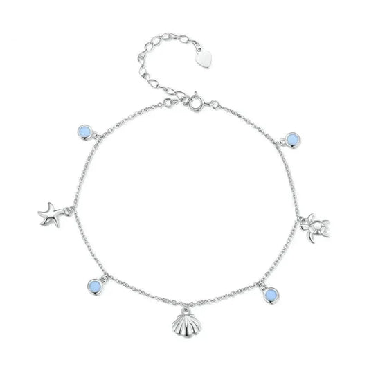 The Tropical Opal Sea Star & Shell Anklet