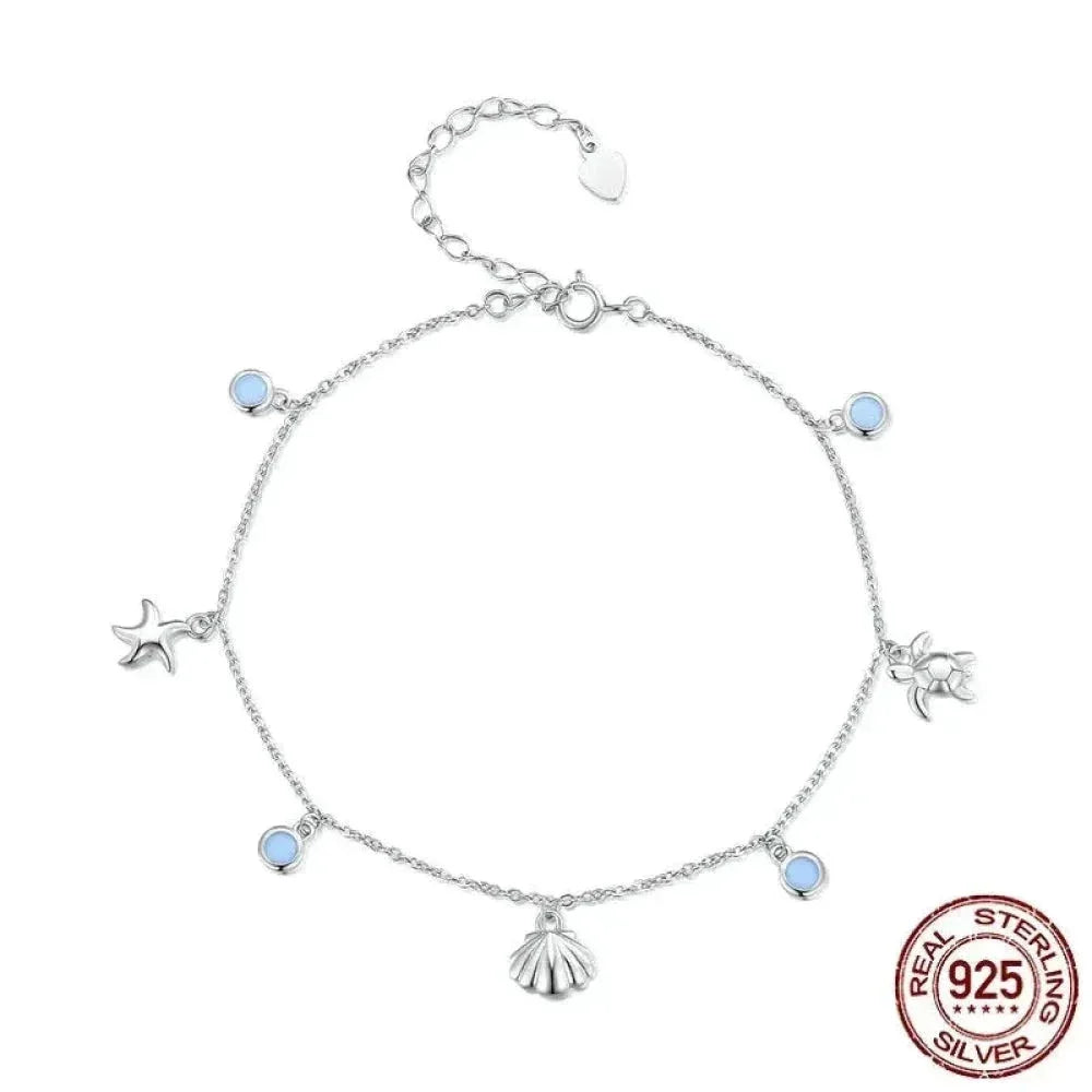 The Tropical Opal Sea Star & Shell Anklet
