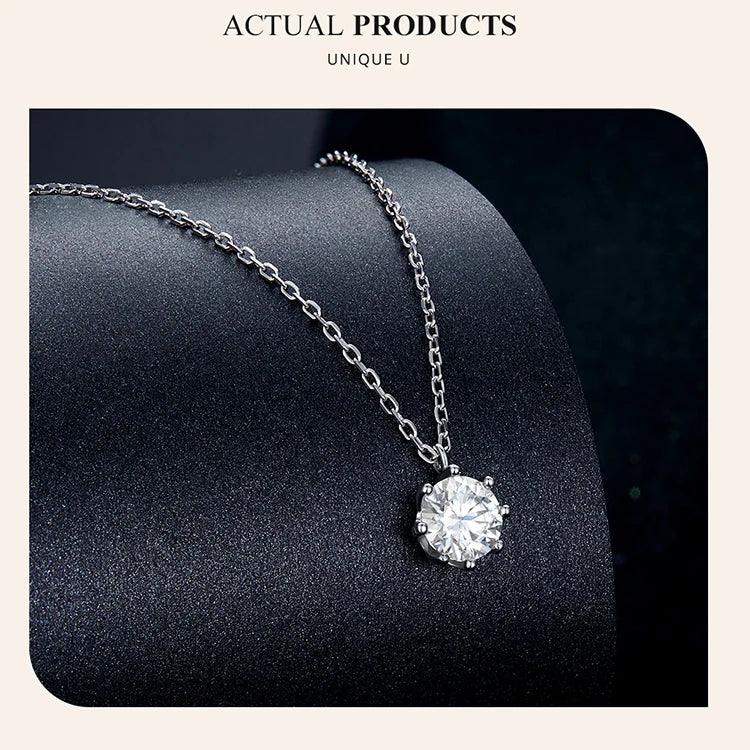 Dazzling 0.8ct Moissanite Sterling Silver Pendant Necklace